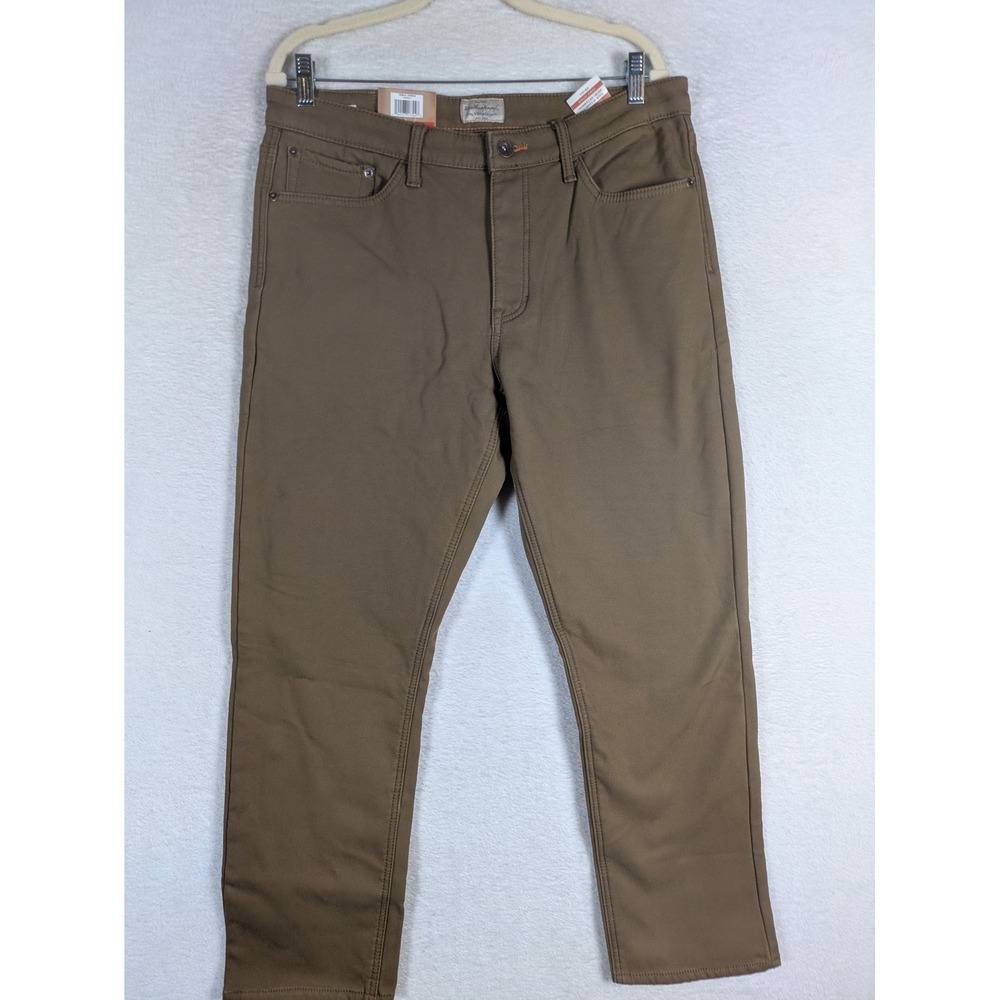 NEW Weatherproof Vintage Pants Men's 34x30 Wheat Stretch Canvas Fleece Lined